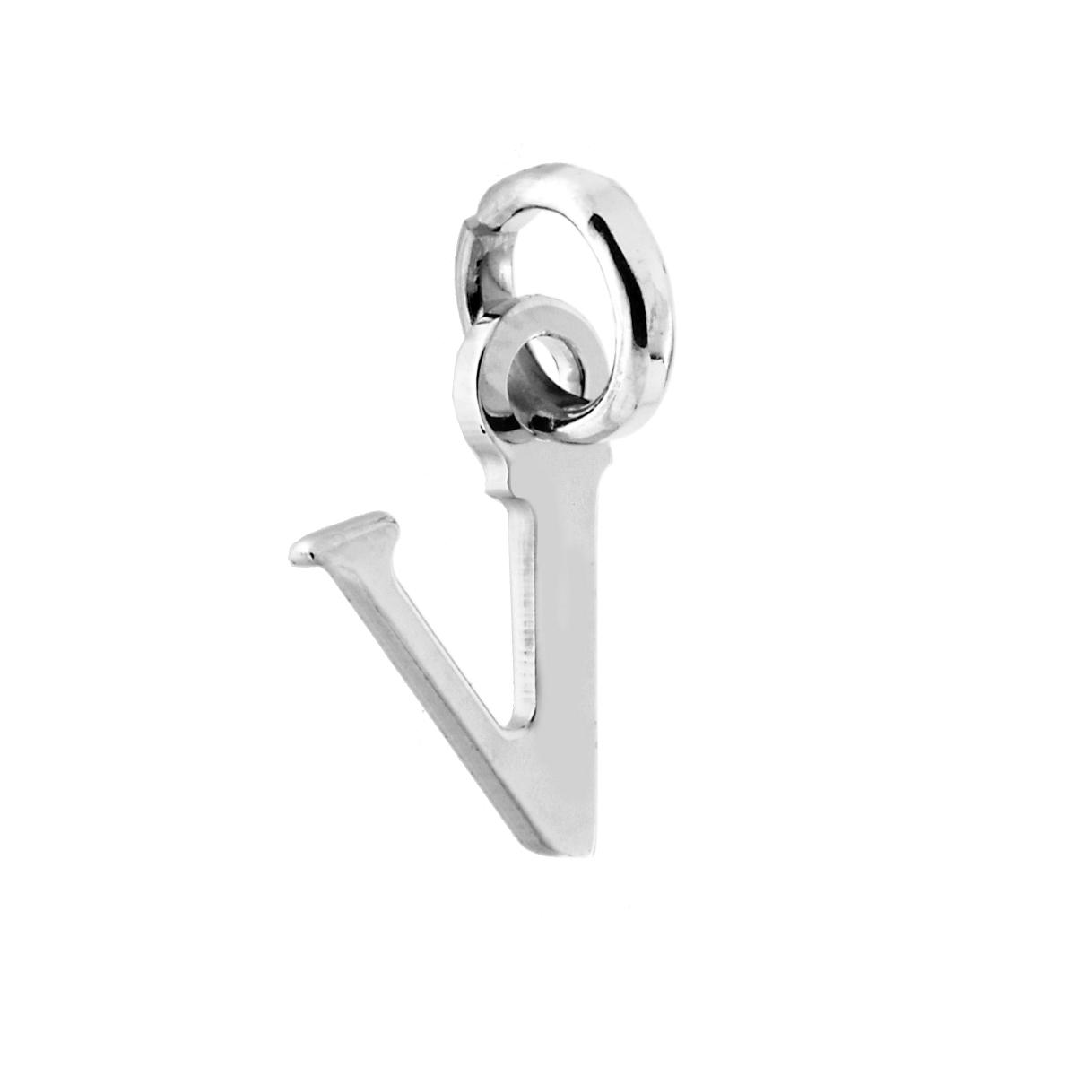Ciondolo Iniziale nome Lettera plain in ARGENTO 925 Galvanica Rodio