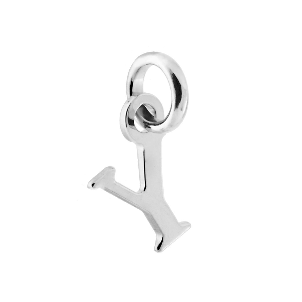 Ciondolo Iniziale nome Lettera plain in ARGENTO 925 Galvanica Rodio