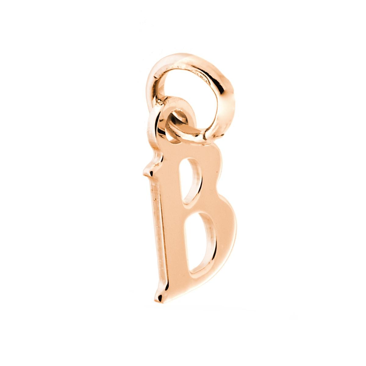 Ciondolo Iniziale nome Lettera plain in ARGENTO 925 Galvanica Rosa