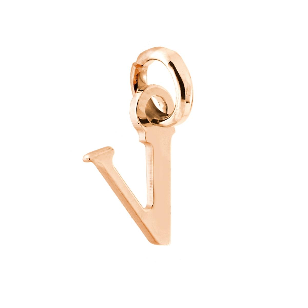 Ciondolo Iniziale nome Lettera plain in ARGENTO 925 Galvanica Rosa