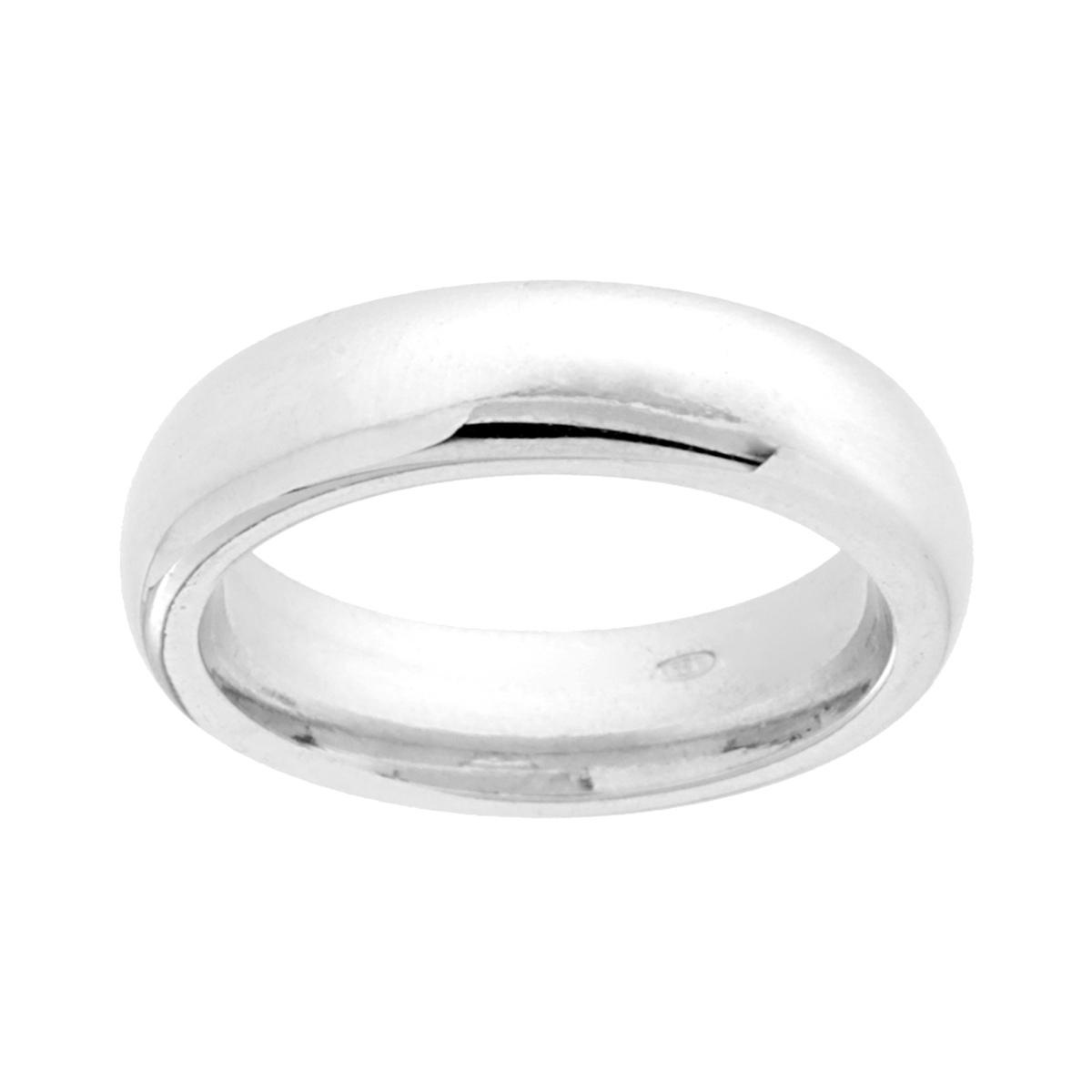 Anello Fede Classica Bombata Lucida Confort mm 5 in ARGENTO 925 Galvanica Rodio