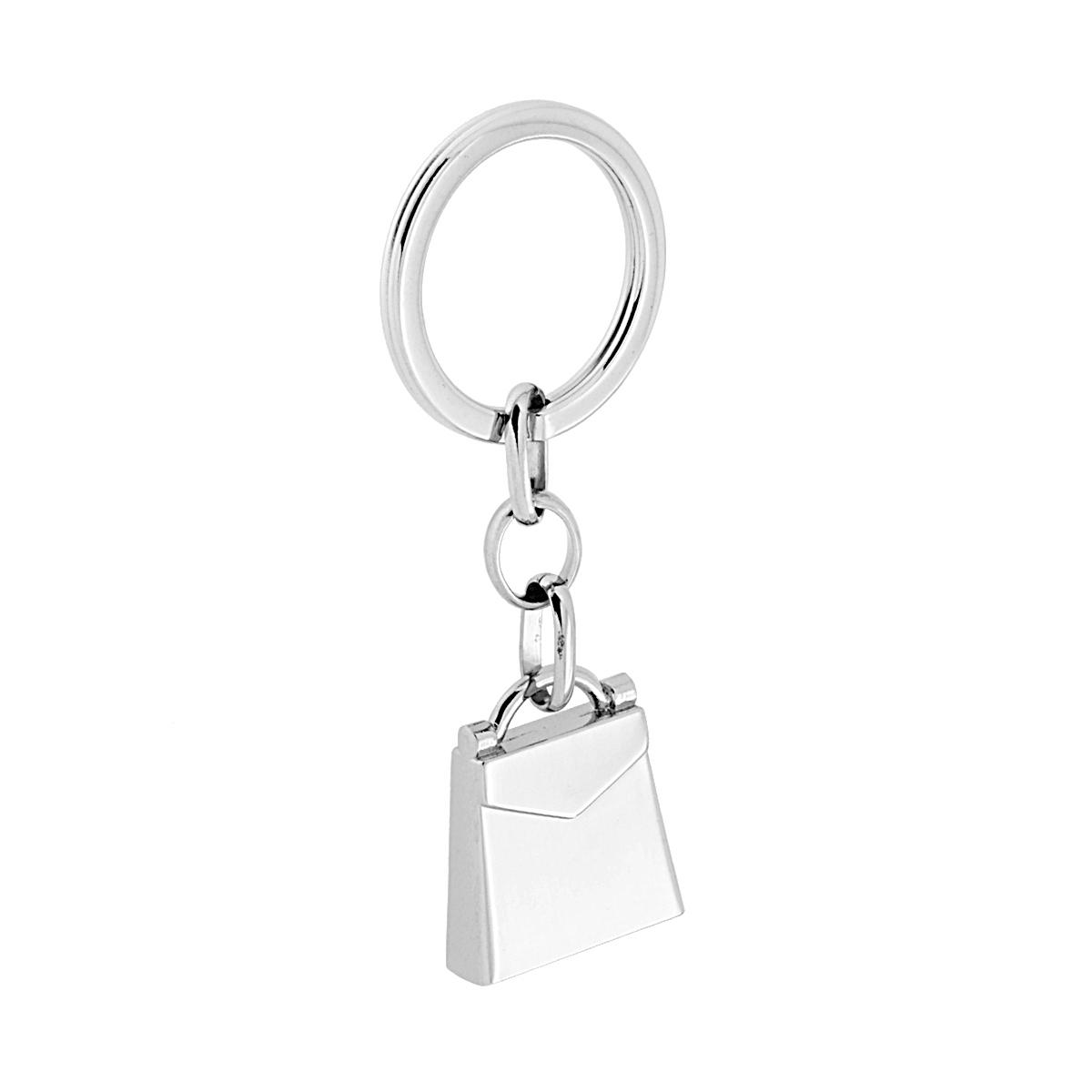 Portachiavi Uomo Donna ad Anello con pendente Borsa in ACCIAIO