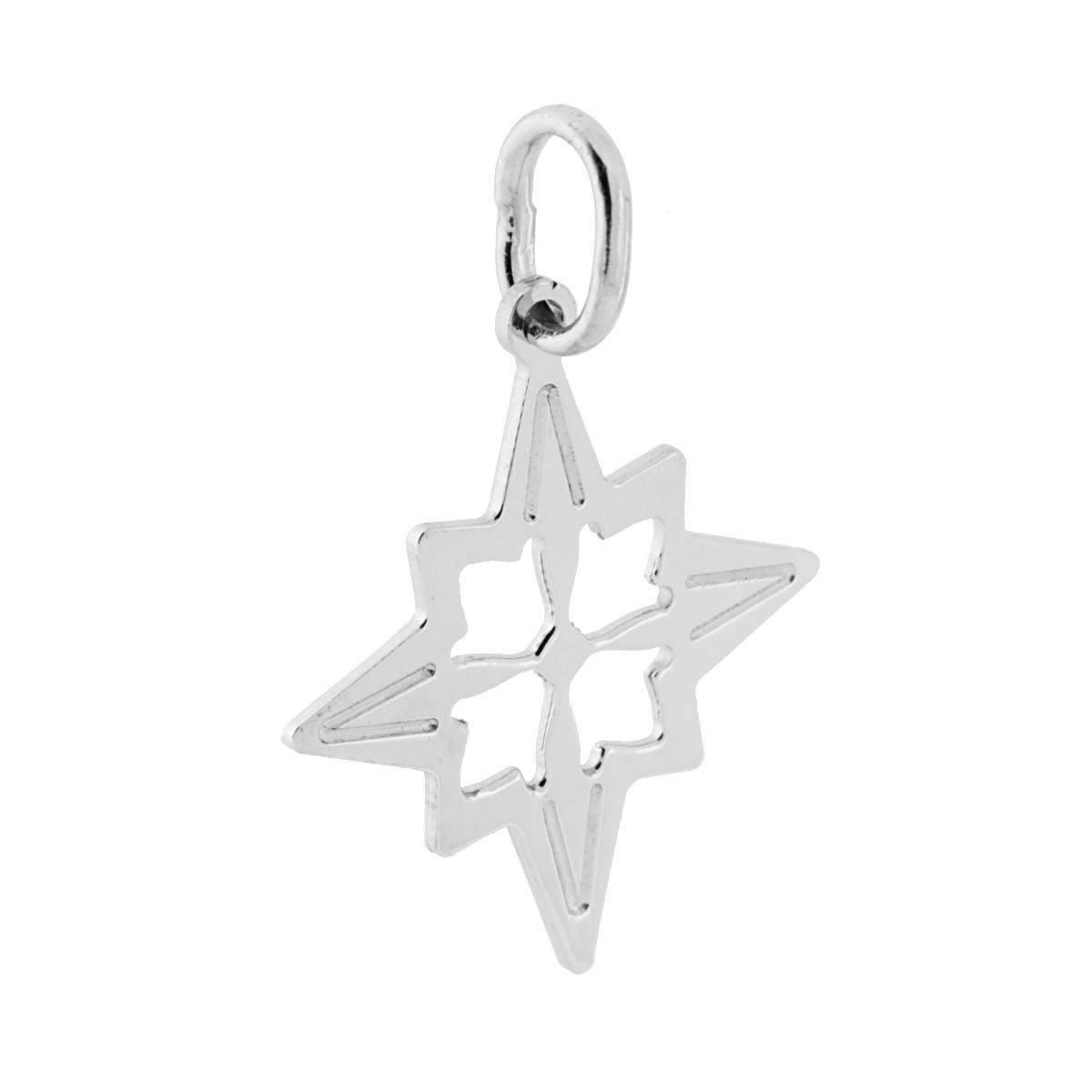 Ciondolo con Sagoma a forma di Rosa dei Venti in ARGENTO 925 Galvanica Rodio