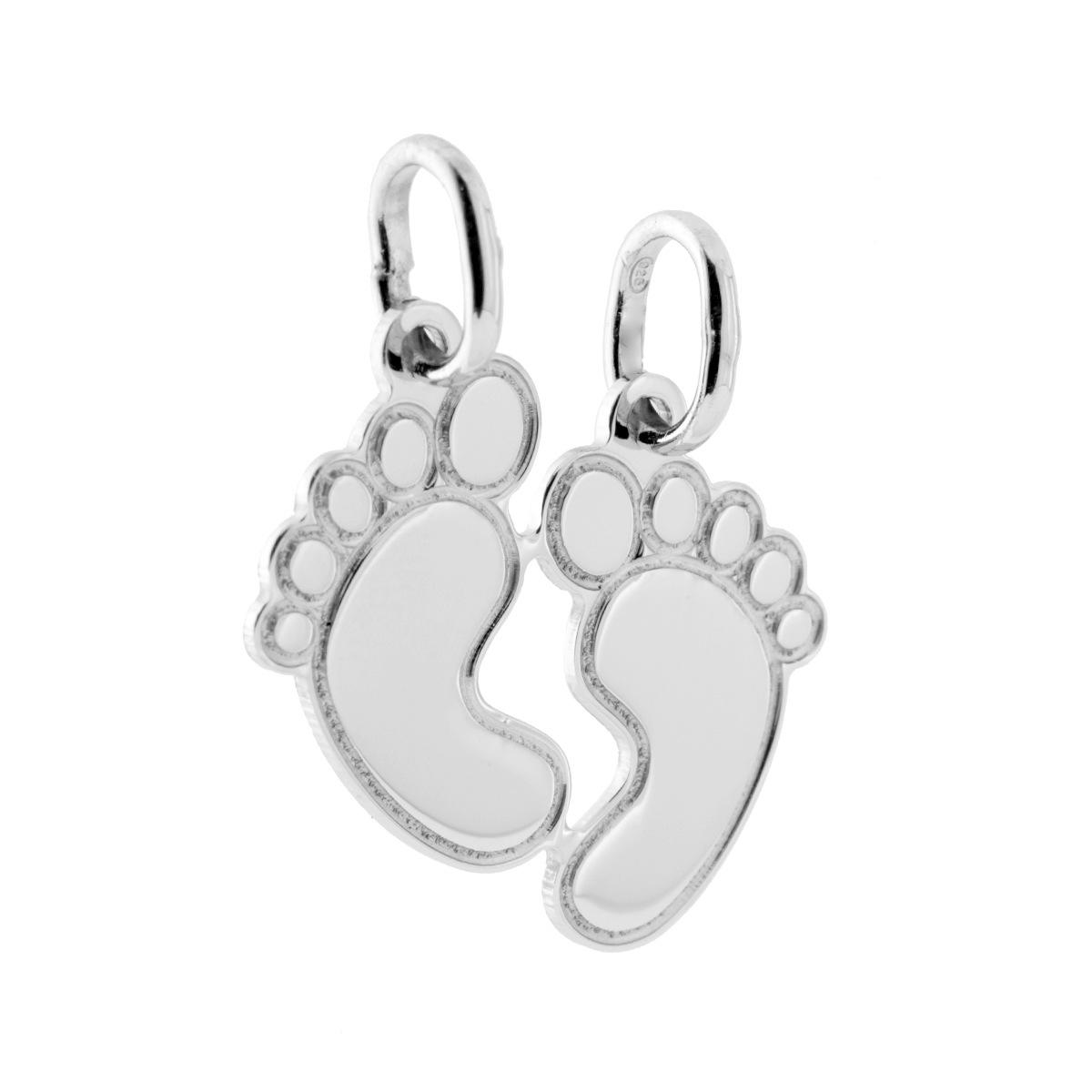 Ciondolo da Spezzare Piedini in ARGENTO 925 Galvanica Rodio