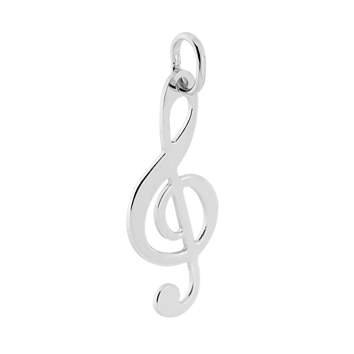 Ciondolo Chiave Musicale di Violino in ARGENTO 925 Galvanica Rodio