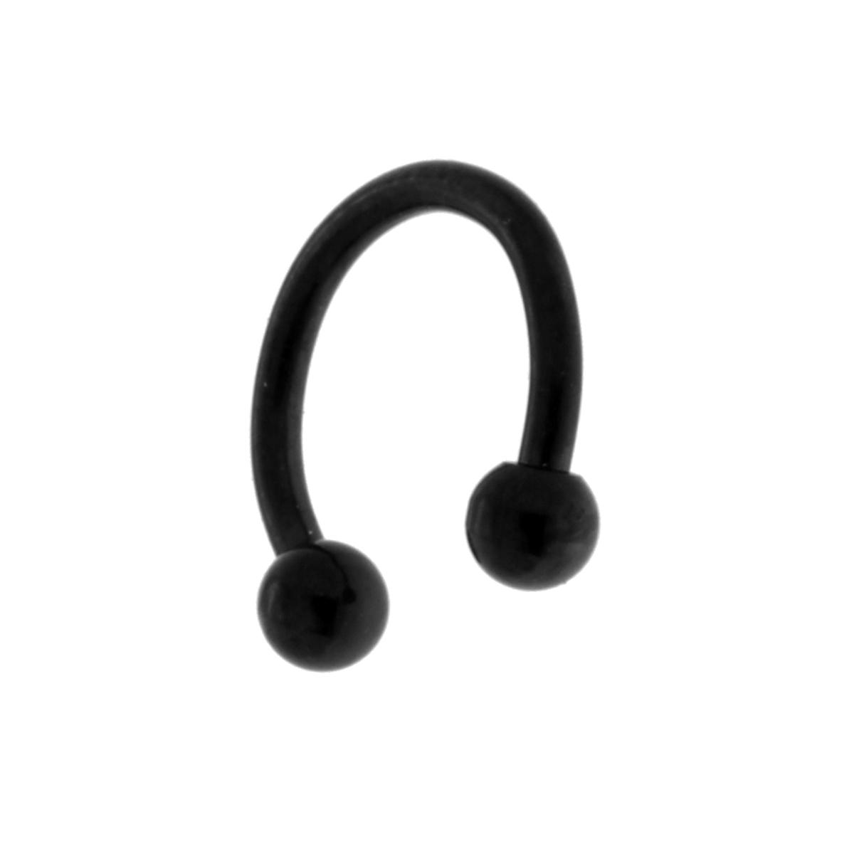Body Piercing Circular Barbell mm 10 con Palline mm 3 colore Nero in ACCIAIO Chirurgico