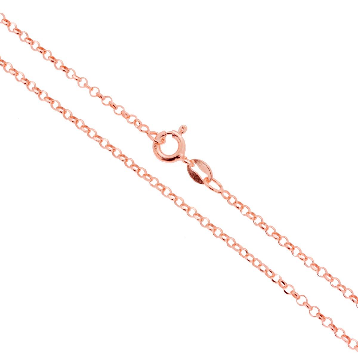 Catena Rolo Diamantata 027 sezione mm 2.1 lunghezza cm 90 in ARGENTO 925 Galvanica Rosa