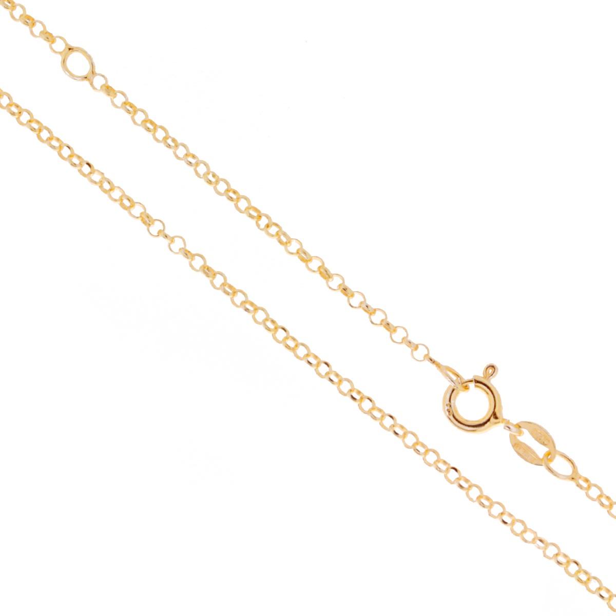 Catena Rolo Diamantata 027 sezione mm 2.1 lunghezza cm 45 + estensione cm 5 in ARGENTO 925 Galvanica Oro