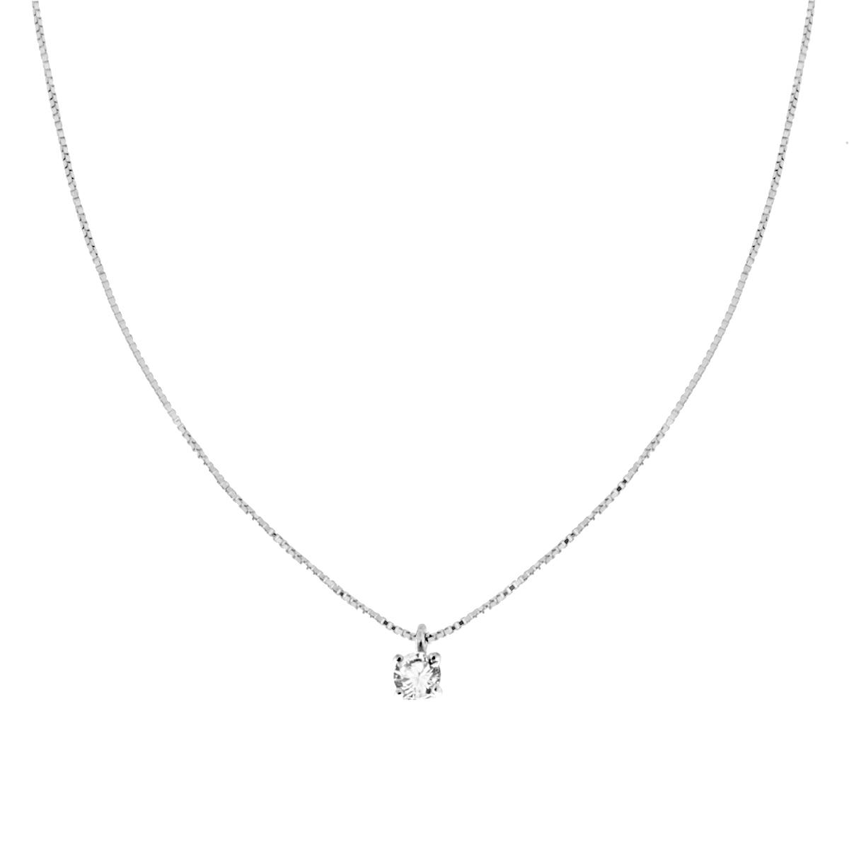 Collana catena Veneziana Diamantata con Punto Luce mm 4 in ARGENTO 925 Galvanica Rodio