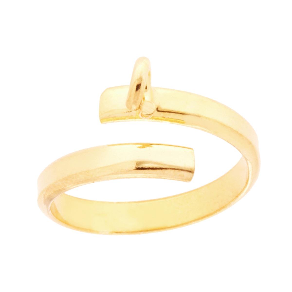 Anello Semilavorato con gancio per ciondolo in ARGENTO 925 Galvanica Oro