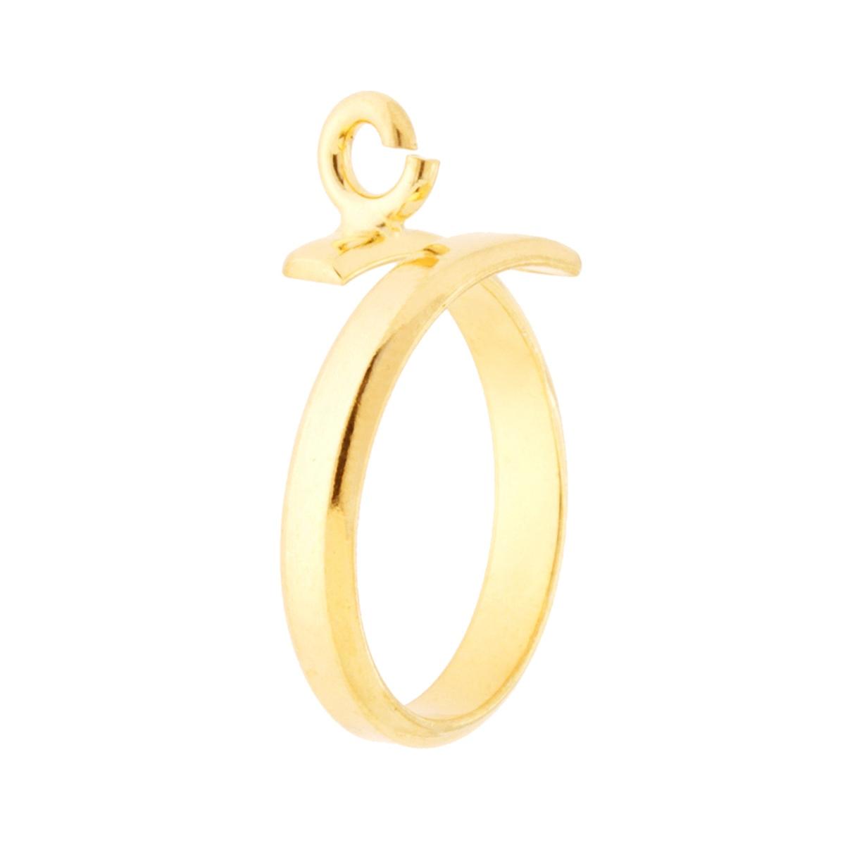 Anello Semilavorato con gancio per ciondolo in ARGENTO 925 Galvanica Oro
