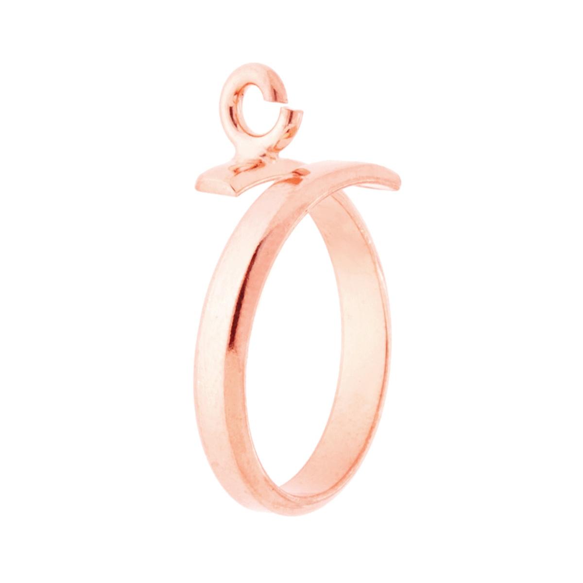 Anello Semilavorato con gancio per ciondolo in ARGENTO 925 Galvanica Rosa