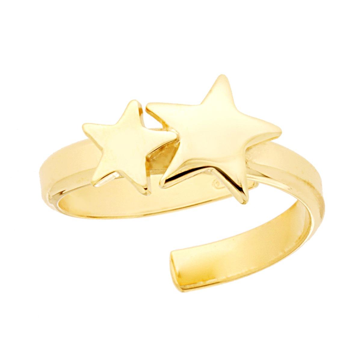 Anello Stelle plain in ARGENTO 925 Galvanica Oro