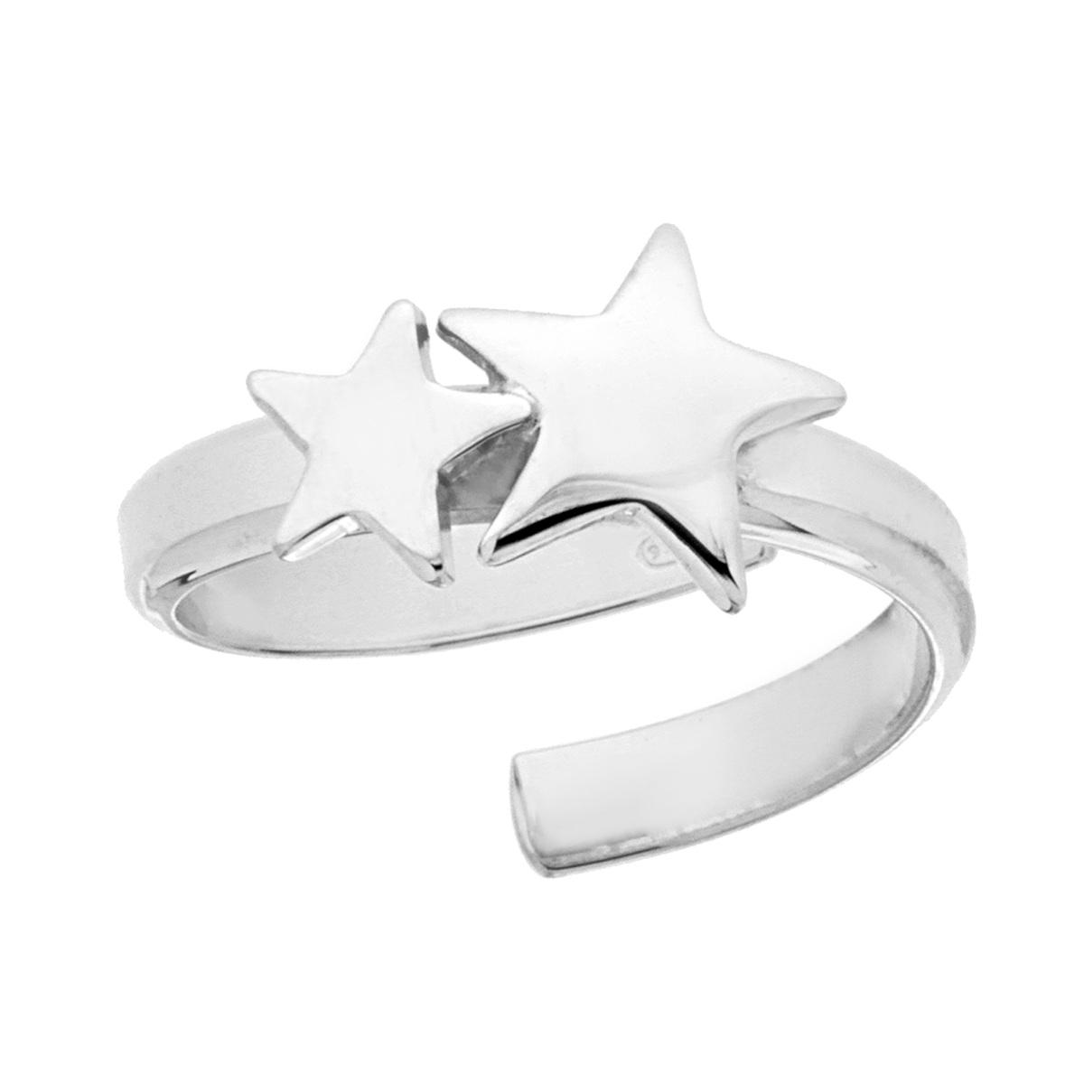 Anello Stelle plain in ARGENTO 925 Galvanica Rodio