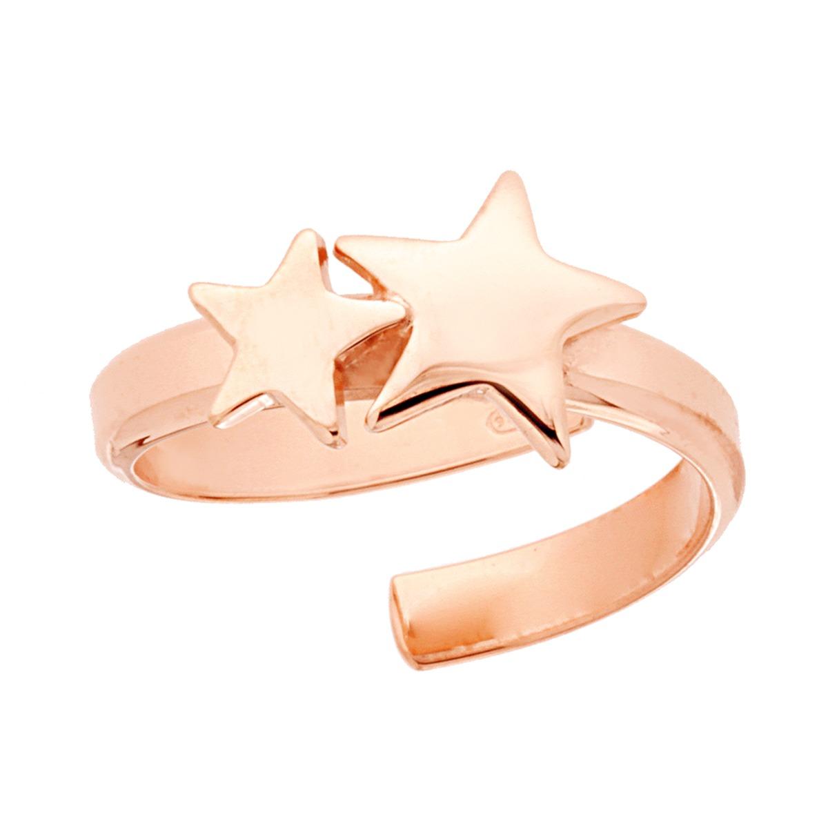 Anello Stelle plain in ARGENTO 925 Galvanica Rosa