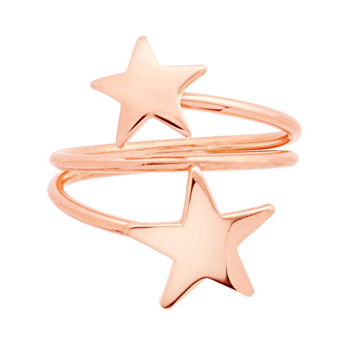 Anello filo con Stelle plain in ARGENTO 925 Galvanica Rosa