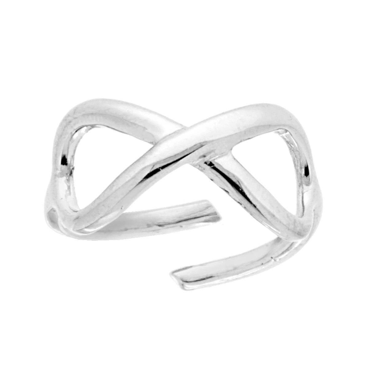 Anello con Infinito con lavorazione lucida in ARGENTO 925 Galvanica Rodio
