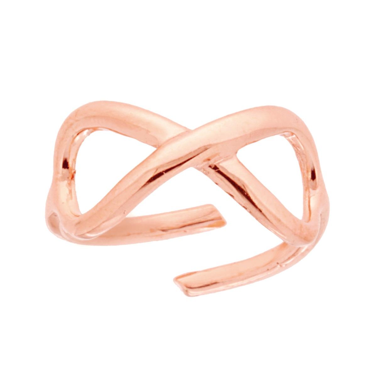 Anello con Infinito con lavorazione lucida in ARGENTO 925 Galvanica Rosa