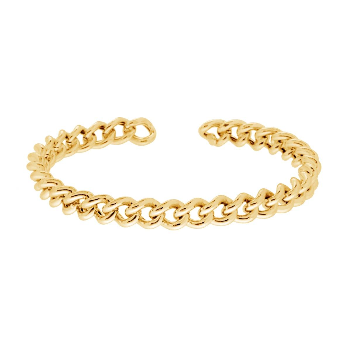 Bracciale rigido Catena Grumetta in ARGENTO 925 Galvanica Oro