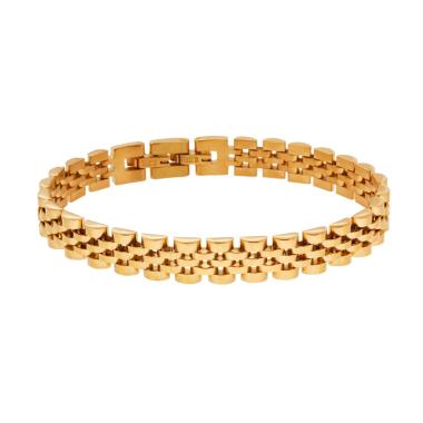 Bracciale Uomo Maglia Imperniata in ACCIAIO colore Oro