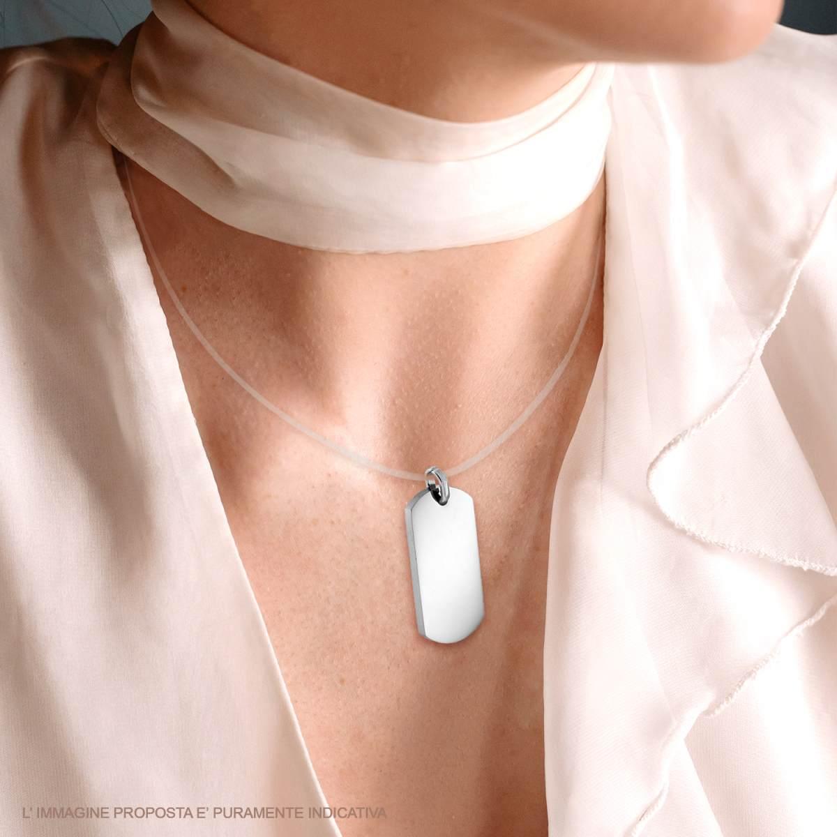 Ciondolo Piastra Rettangolare plain mm 35x20 in ACCIAIO
