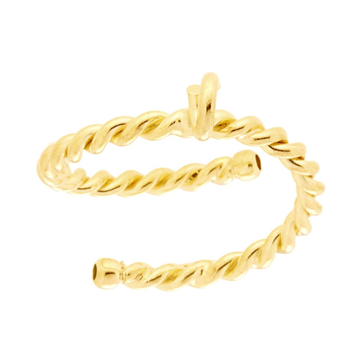 Anello Semilavorato filo Torchon con gancio per ciondolo in ARGENTO 925 Galvanica Oro