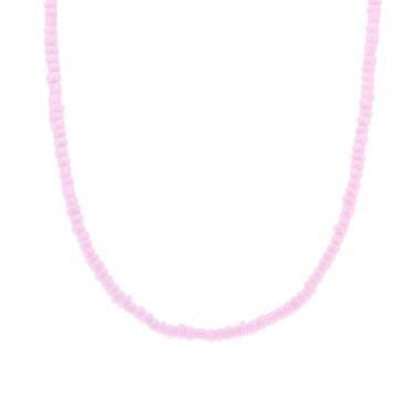 Collana con Perline Rosa in ARGENTO 925 Galvanica Oro