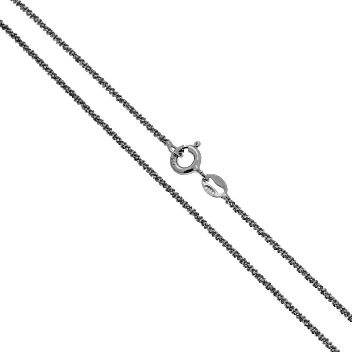 Catena Disco Diamantata 025 sezione mm 1.5 lunghezza cm 100 in ARGENTO 925 Galvanica Rutenio