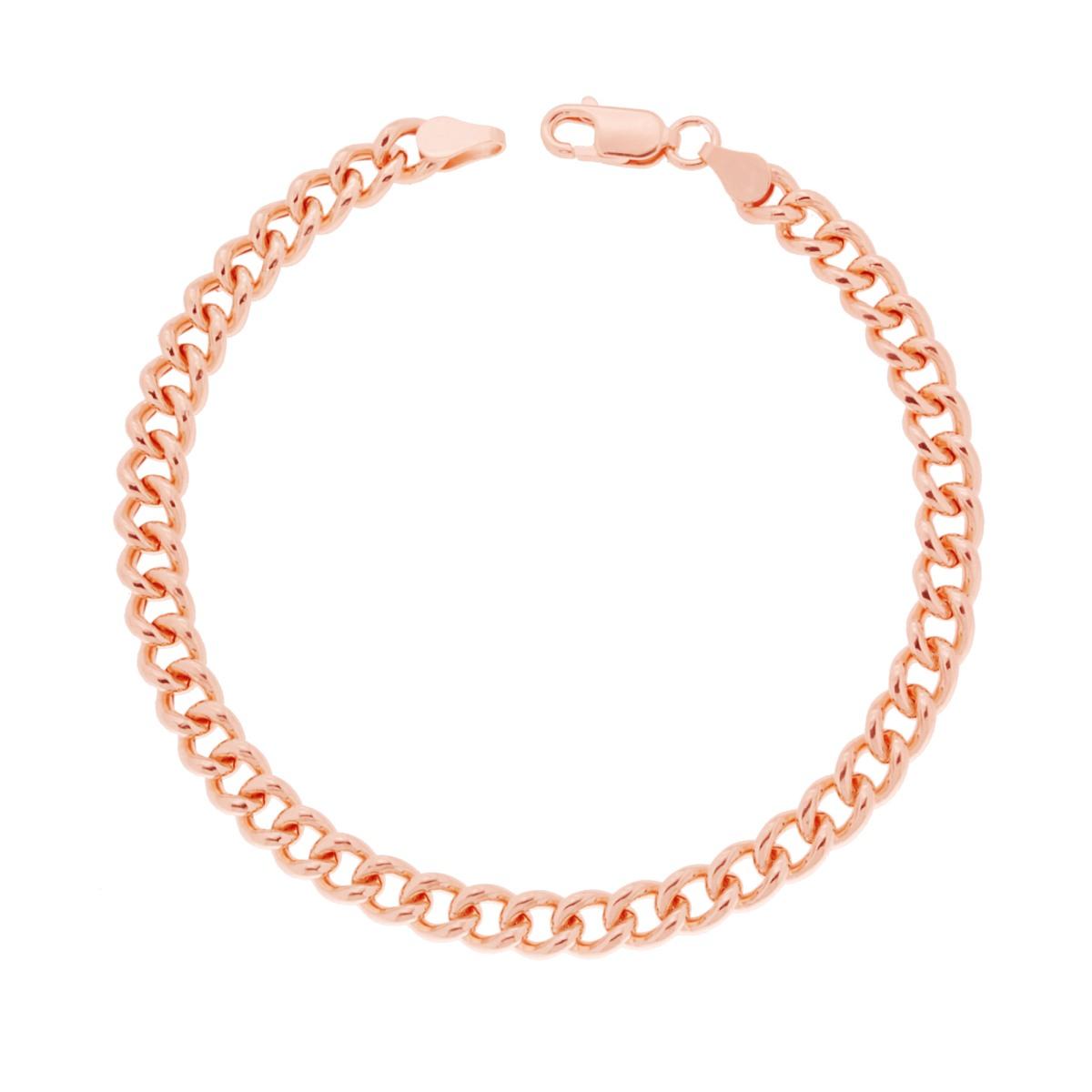 Bracciale Catena Grumetta Vuoto mm 5,2 in ARGENTO 925 Galvanica Rosa