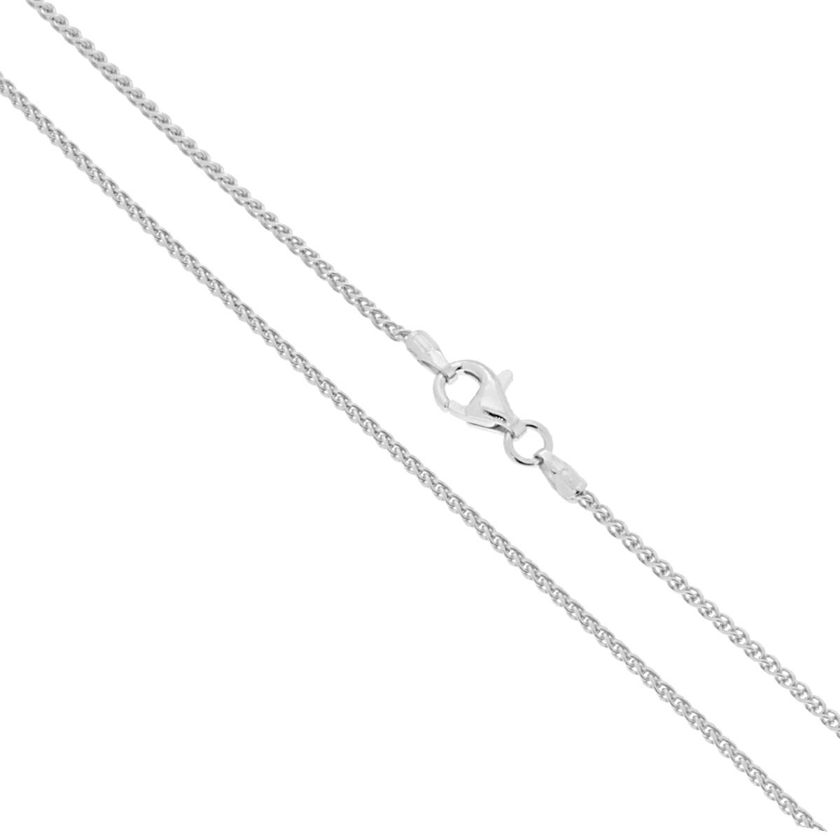 Catena Spiga 035 sezione mm 1,5 lunghezza cm 50 in ARGENTO 925 Galvanica Rodio