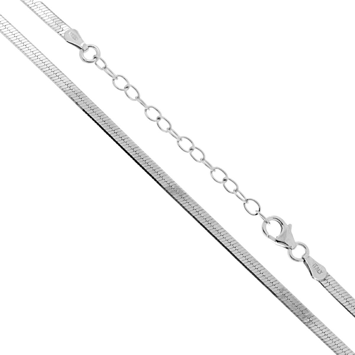 Catena Magik 40 sezione mm 2.8 lunghezza cm 40+4 in ARGENTO 925 Galvanica Rodio