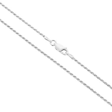 Catena Corda Diamantata 030 sezione mm 1.4 lunghezza cm 45 in ARGENTO 925