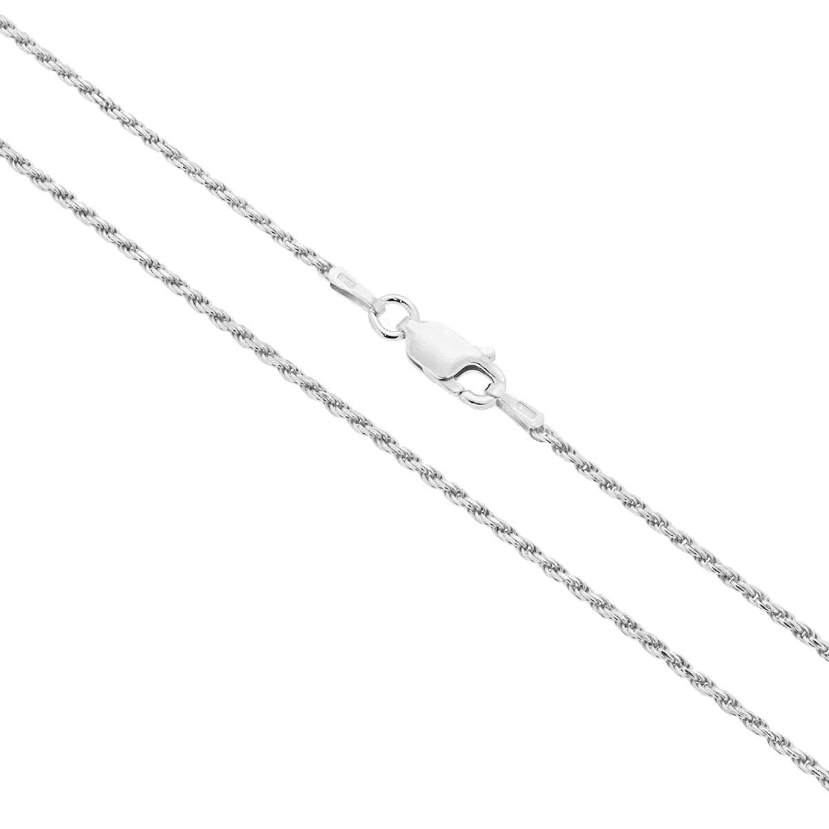 Catena Corda Diamantata 030 sezione mm 1.4 lunghezza cm 50 in ARGENTO 925