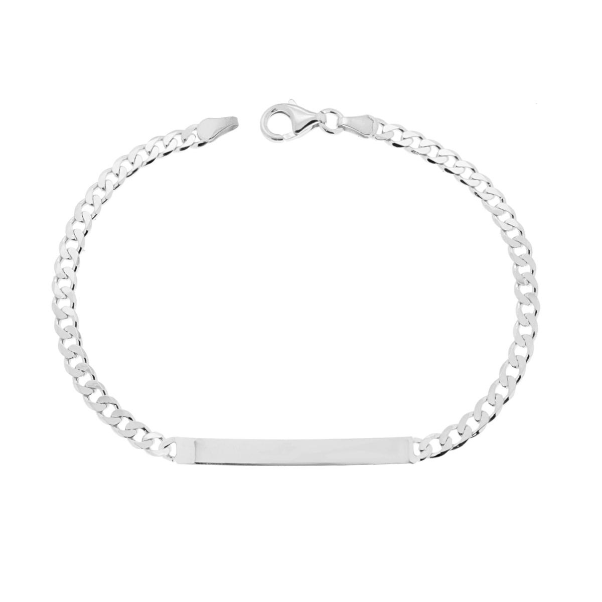 Bracciale Targa con catena Grumetta mm 4.1 in ARGENTO 925