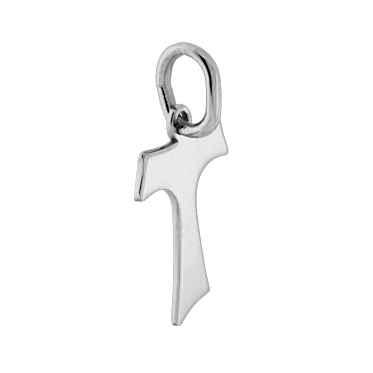 Ciondolo Croce Tao mm 17 in ARGENTO 925 Galvanica Rodio