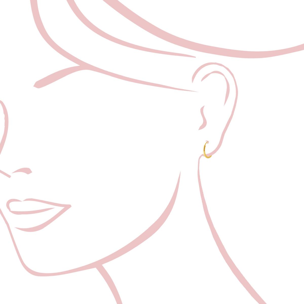 Orecchini Cerchio mm 10 con Canna tubolare liscia mm 1,2 in ARGENTO 925 Galvanica Oro