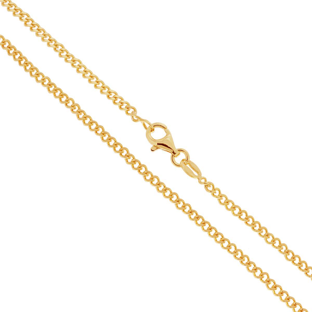 Catena Grumetta Diamantata 060 sezione mm 2.2 lunghezza cm 60 in ARGENTO 925 Galvanica Oro