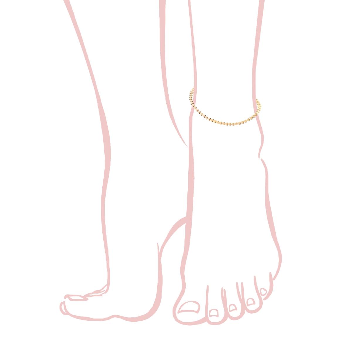 Cavigliera Catena Maglia Imperniata Cuori in ACCIAIO colore Oro