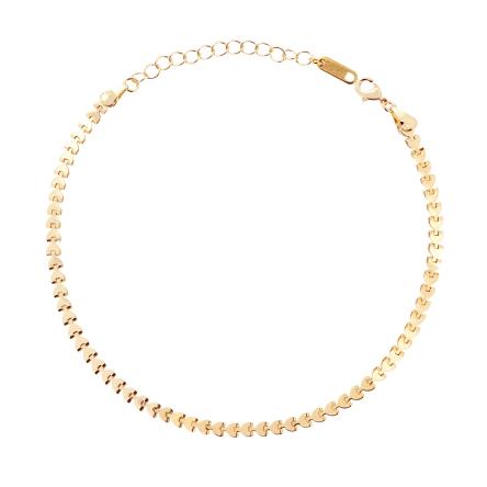 Cavigliera Catena Maglia Imperniata Cuori in ACCIAIO colore Oro