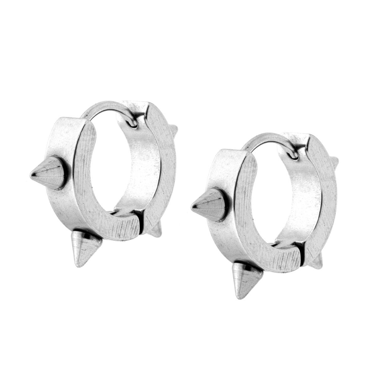 Orecchini Cerchio con Borchie in ACCIAIO