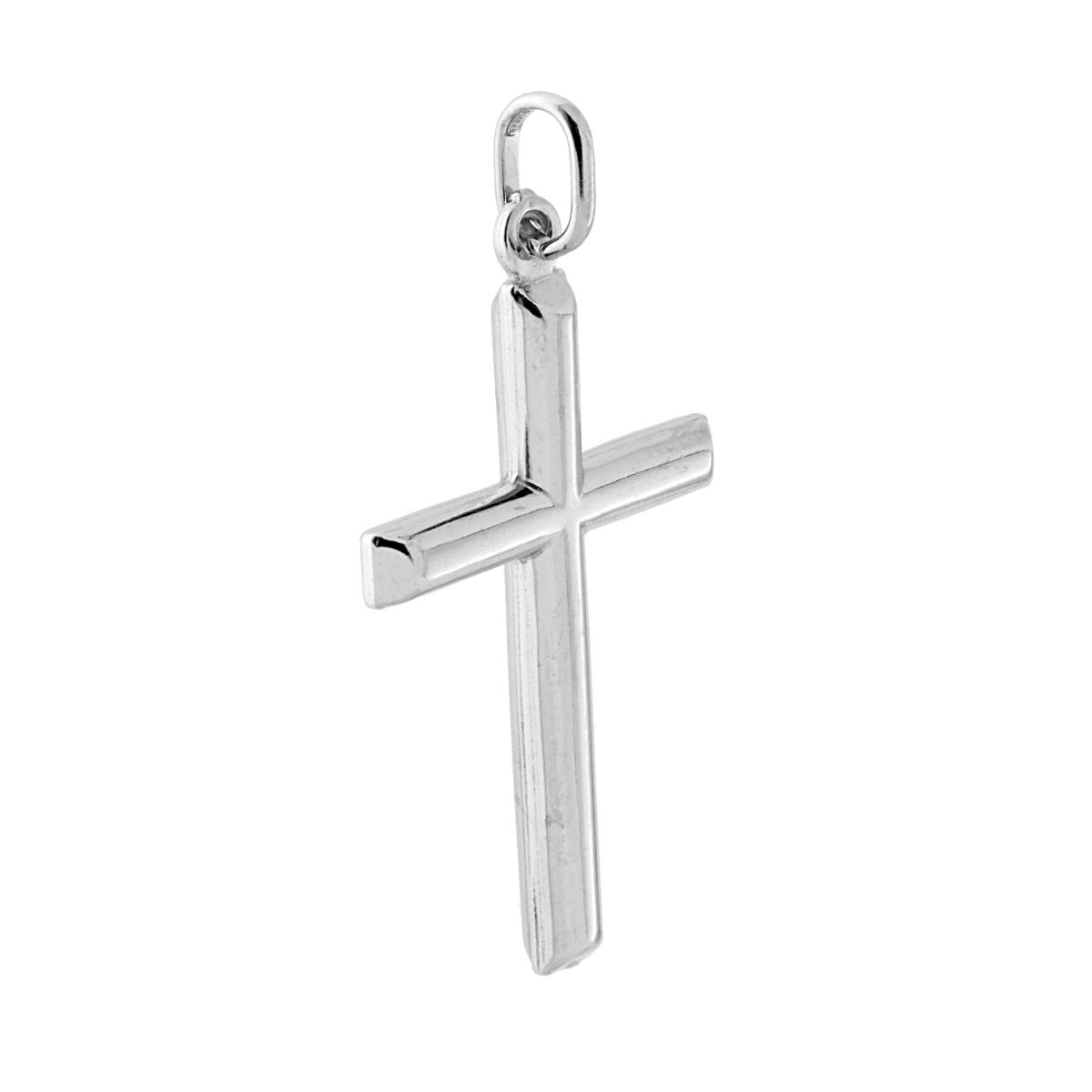 Ciondolo Croce Latina in ARGENTO 925 Galvanica Rodio