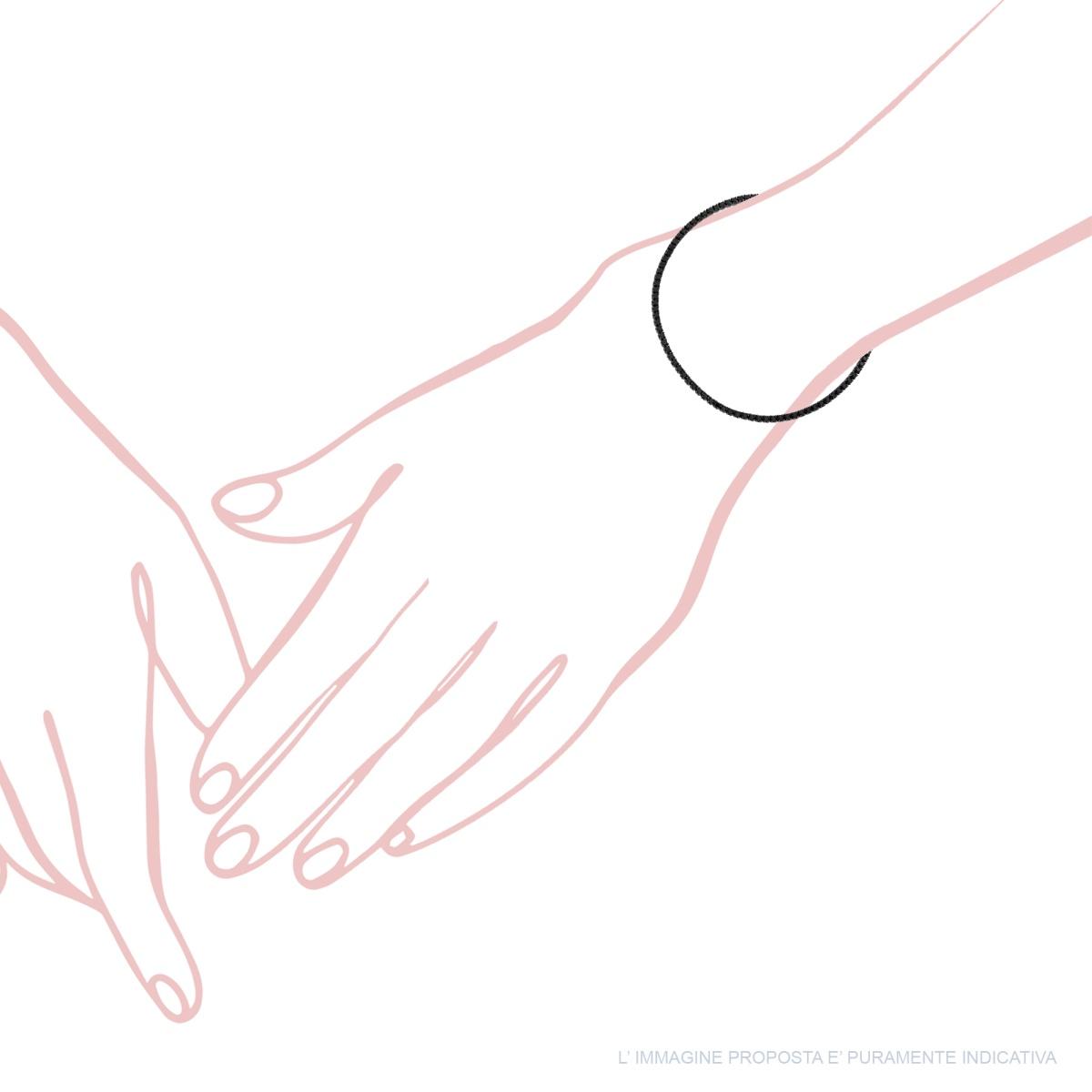 Bracciale Tennis Griffe cm 16+3 con Zirconi mm 1.7 Neri in ARGENTO 925 Galvanica Rutenio