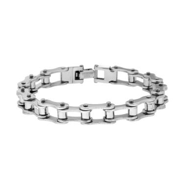 Bracciale Uomo Maglia Imperniata Bicicletta in ACCIAIO