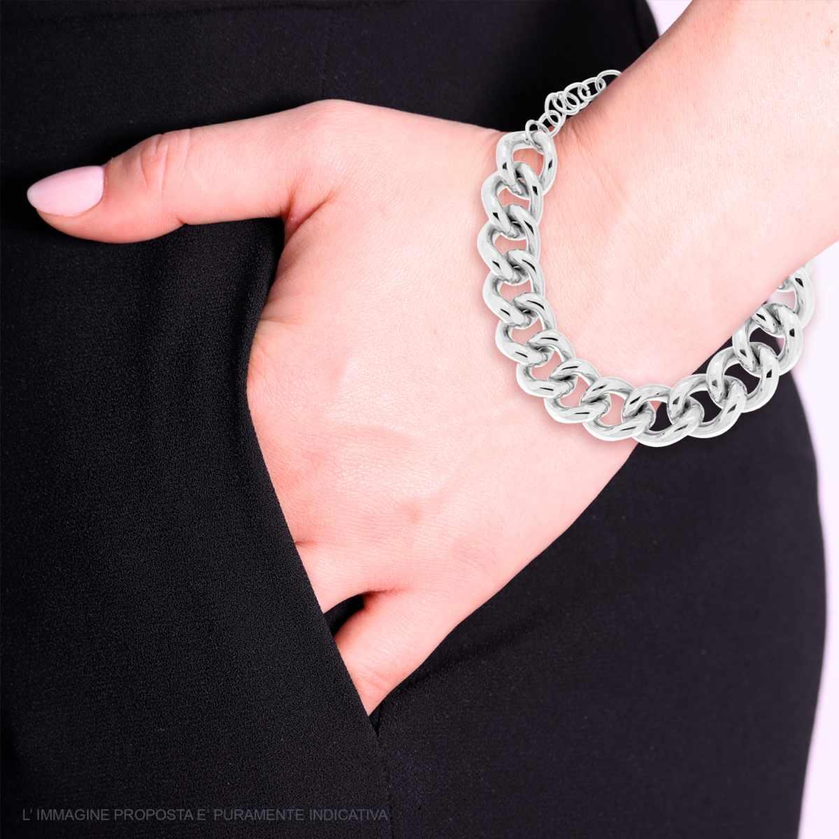 Bracciale Catena Grumetta mm 8.5 cm 18+3 in ACCIAIO