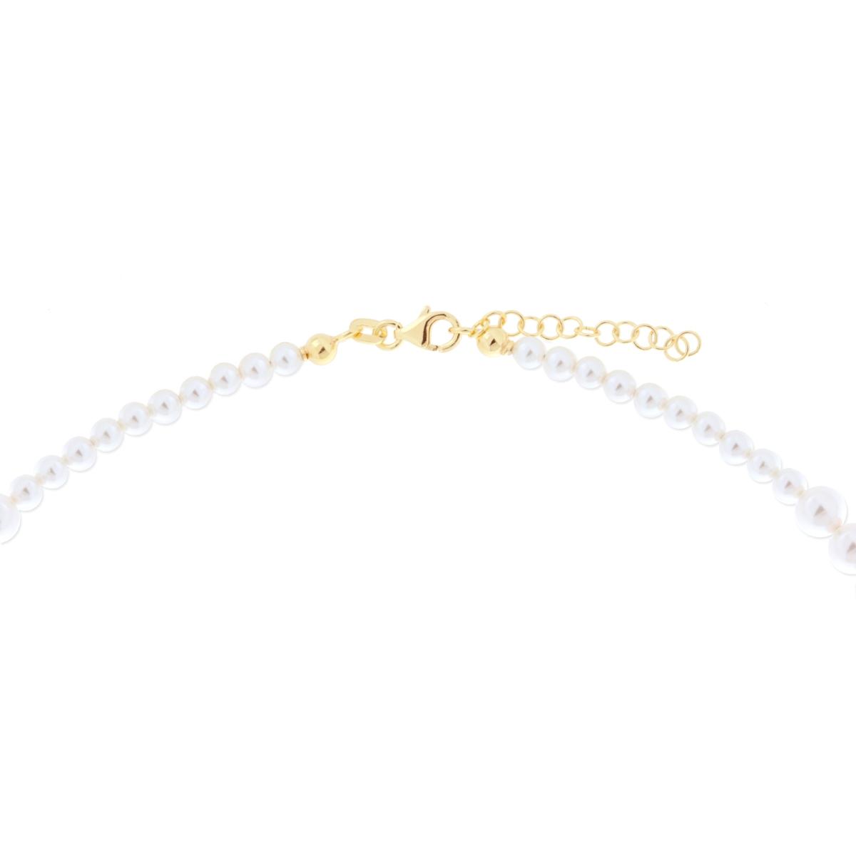 Collana Perla Degrade in Vetro perlato con filo e chiusura in ARGENTO 925 Galvanica Oro
