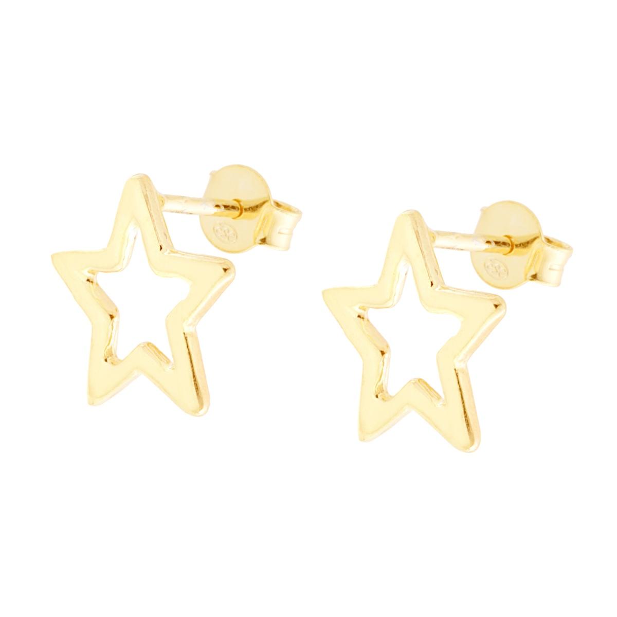 Orecchini Stella in ARGENTO 925 Galvanica Oro