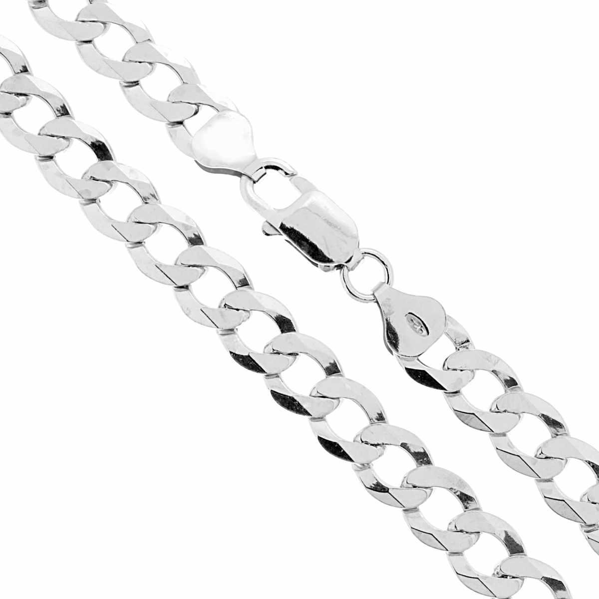 Catena Grumetta Extraflat Diamantata 180 sezione mm 7.8 lunghezza cm 60 in ARGENTO 925 Galvanica Rodio