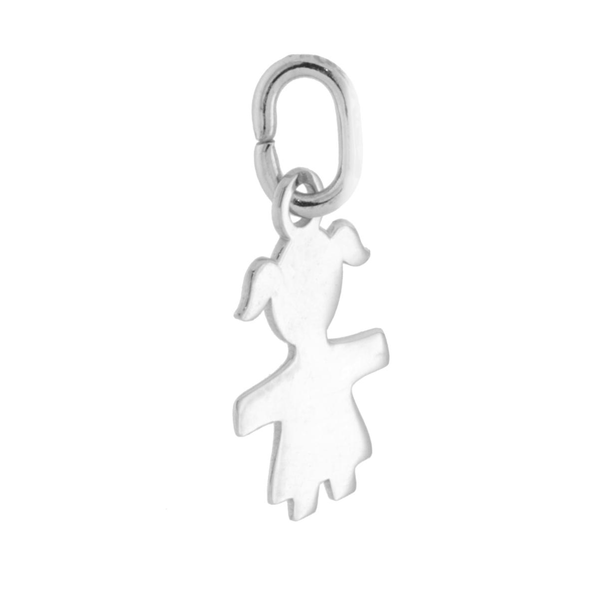 Ciondolo Bimba mm 11 plain in ARGENTO 925 Galvanica Rodio