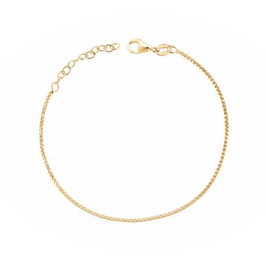 Bracciale Catena Veneziana diamantata mm 1.3 in ARGENTO 925 Galvanica Oro