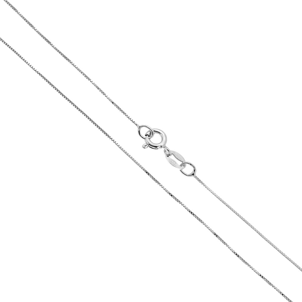 Catena Veneziana 010 sezione mm 0.6 lunghezza cm 40 in ARGENTO 925 Galvanica Rodio